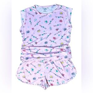 Women’s Friends 2 piece loungewear set shorts and tshirt Pink Size Large 12-14